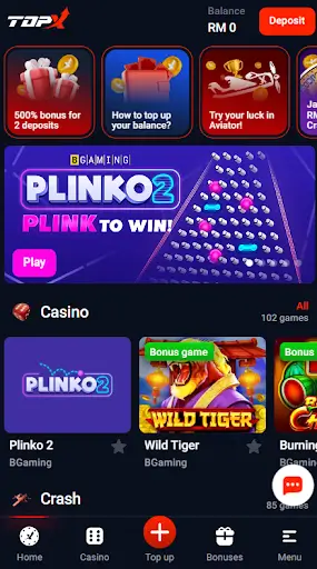 TopX Casino App screenshot